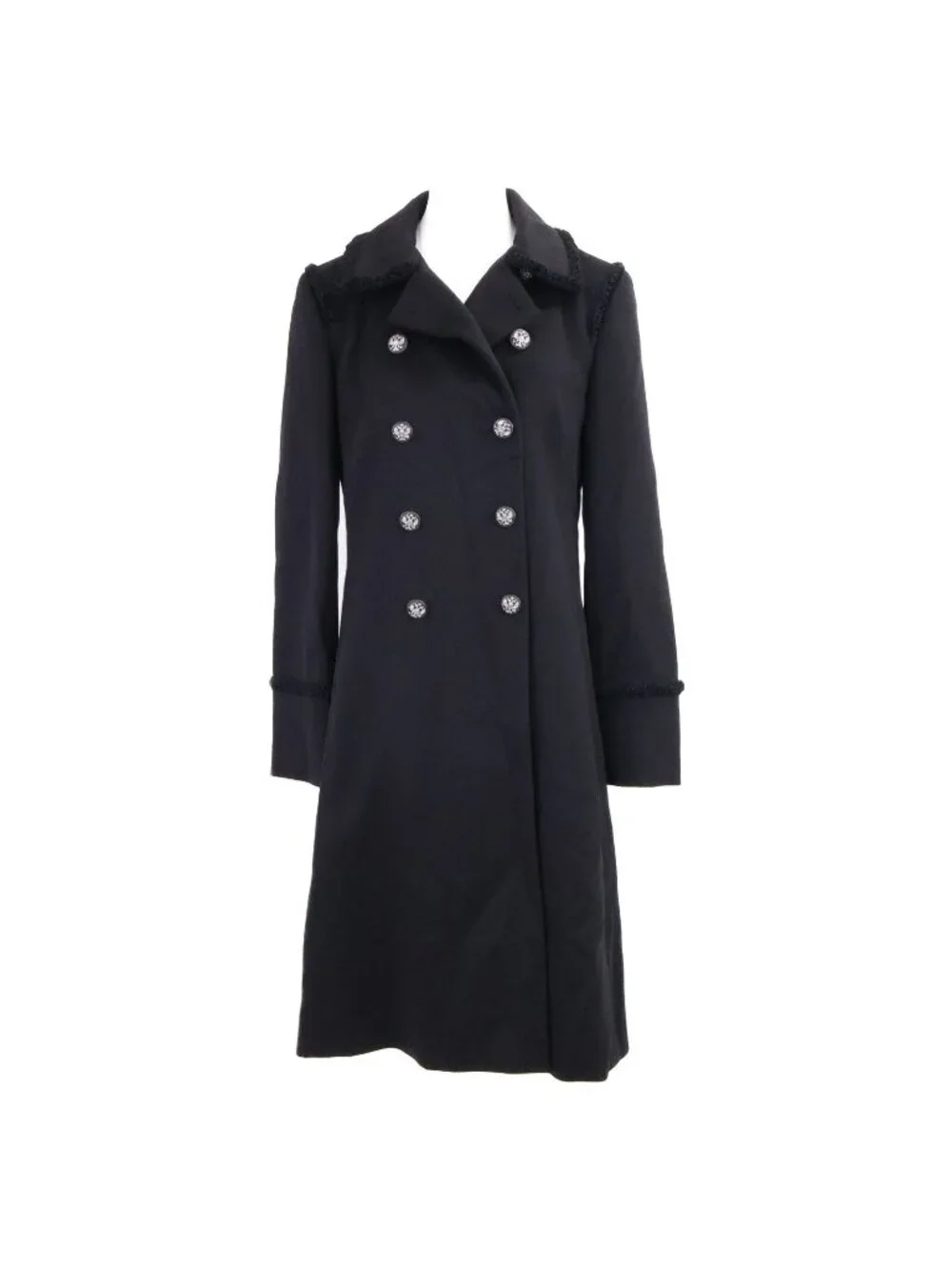 Chanel CC Logo Button Cashmere Double Breasted 38 Jacket